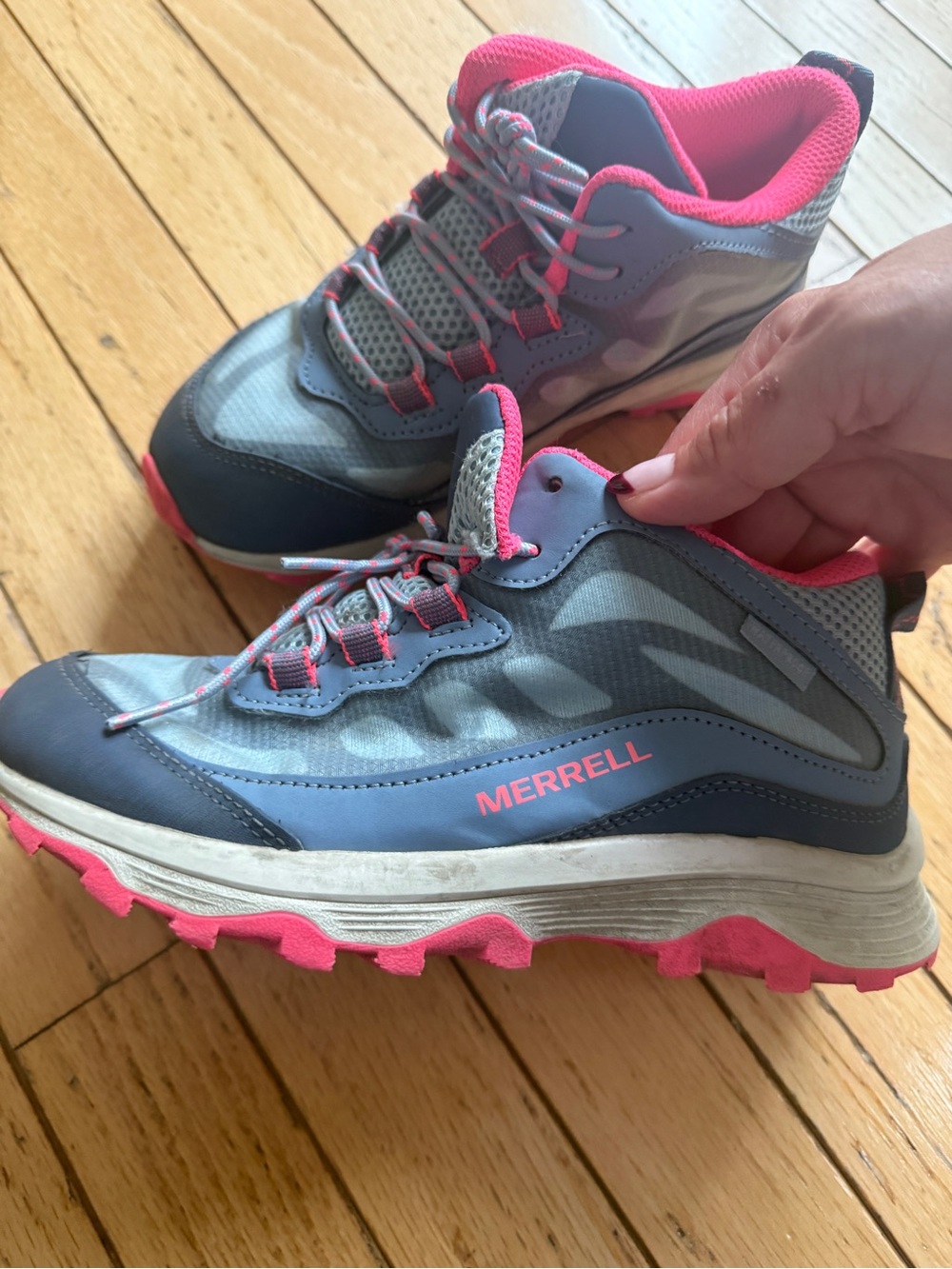 Merrell Kids Blue-Gray and Pink Trail Sneakers